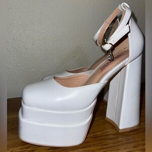 Square Toe Platform Heels